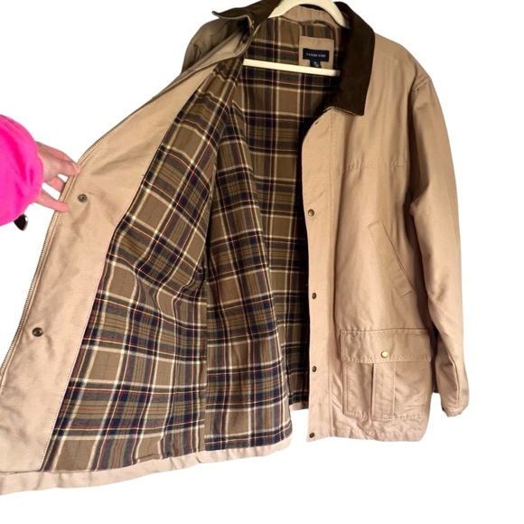 Land's End 100% Cotton Barn Chore Jacket Flannel Lined Corduroy Collar Size XL - Picture 6 of 15